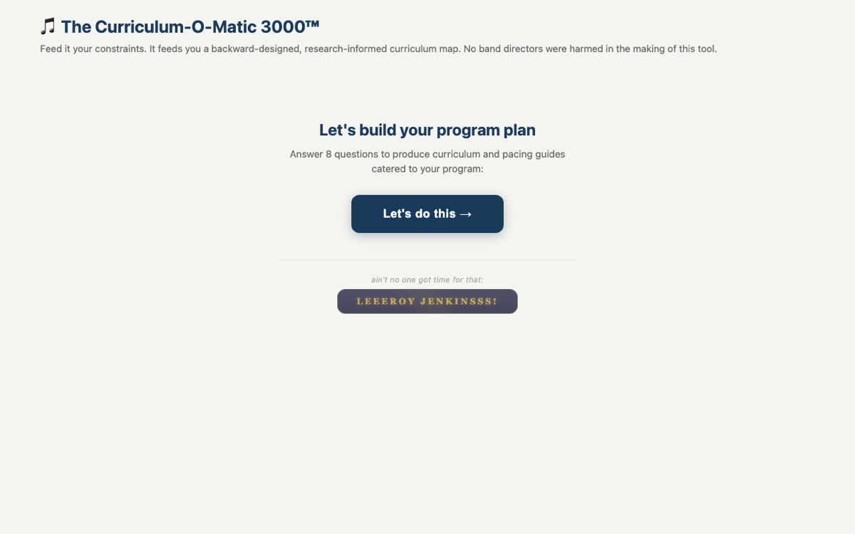 Curriculum-O-Matic 3000 screenshot